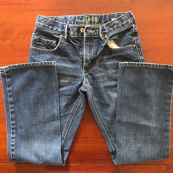 GAP Kids 1969 - Boot Fit Jeans - Dark Wash Denim - Kids Size 12 Regular - Picture 2 of 8